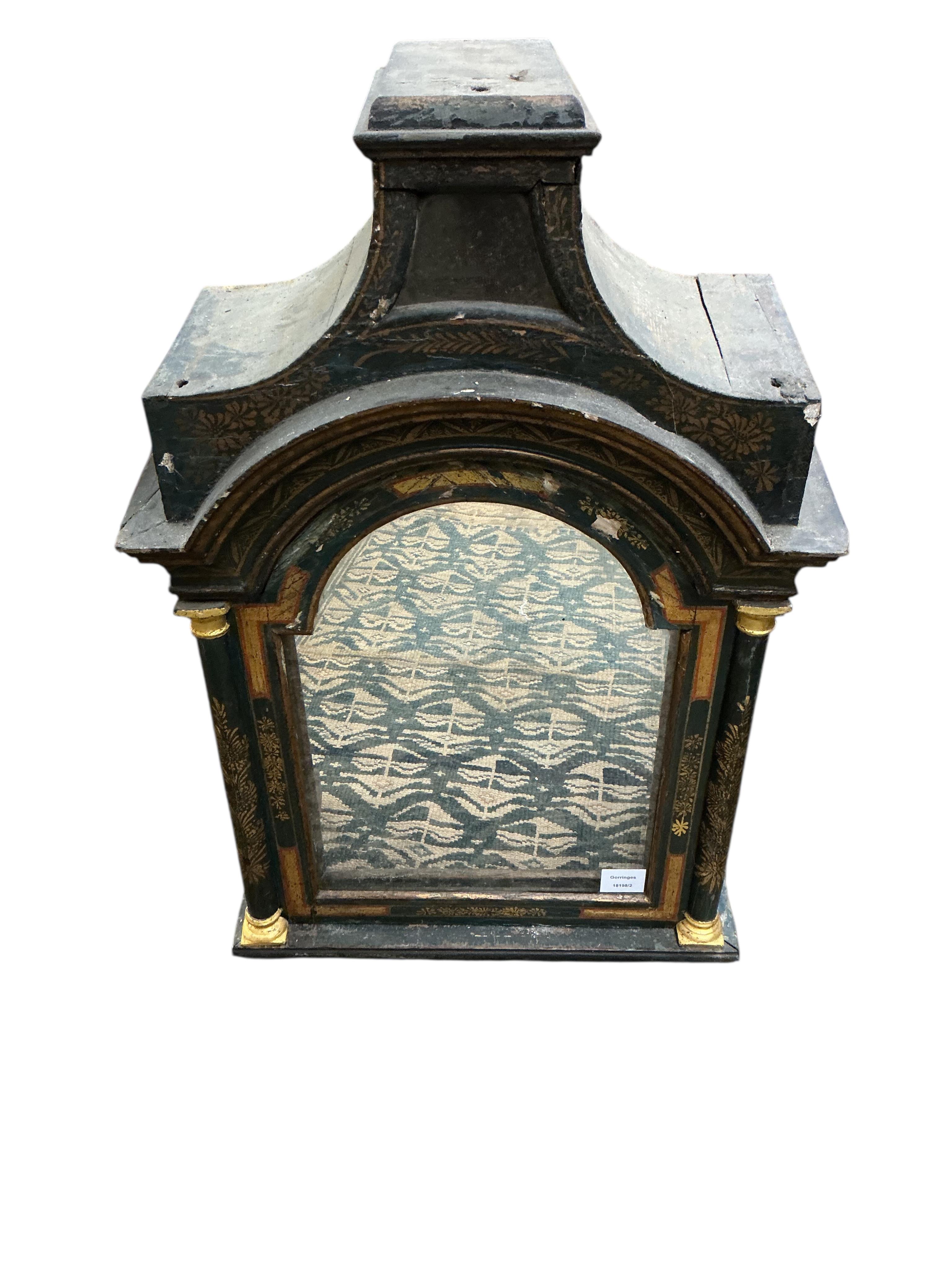 A chinoiserie lacquered longcase clock, dial marked Robert Lyon, height 230cm
